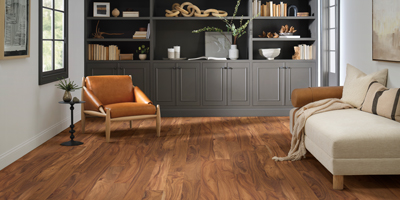 Hardwood floors in study